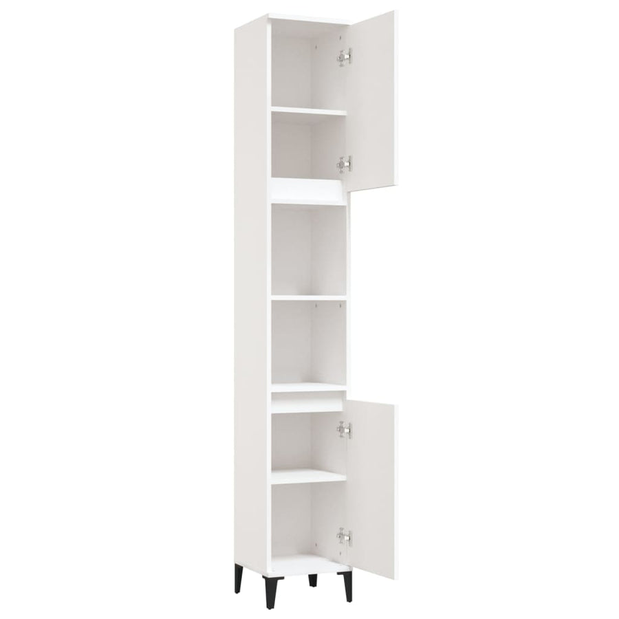 Badkamerkast 30X30X190 Cm Bewerkt Hout Wit