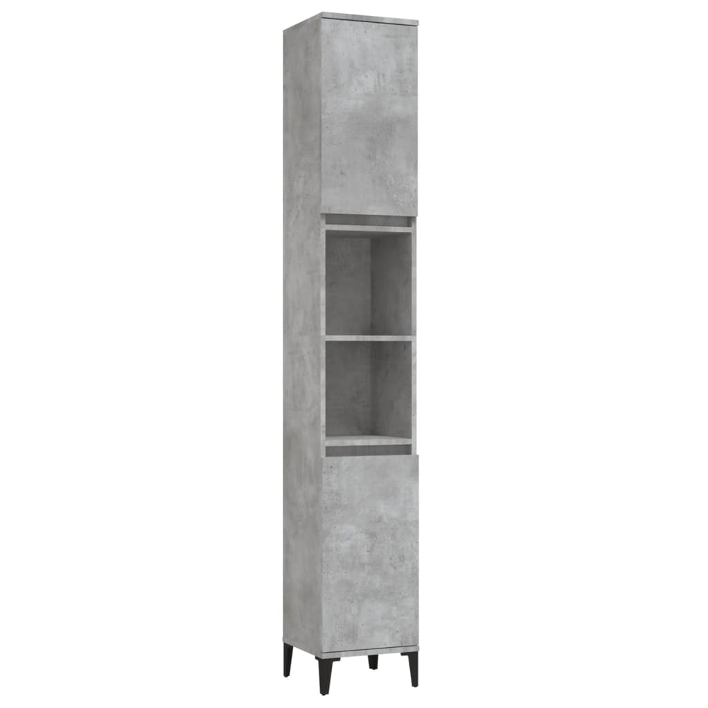 Badkamerkast 30X30X190 Cm Bewerkt Hout Betongrijs