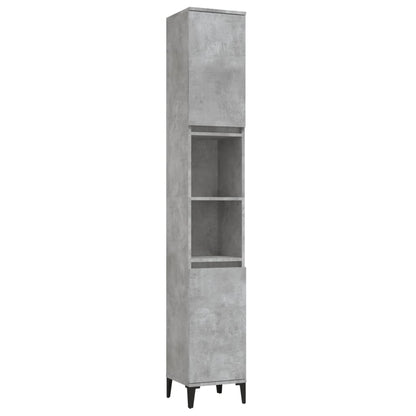 Badkamerkast 30X30X190 Cm Bewerkt Hout Betongrijs