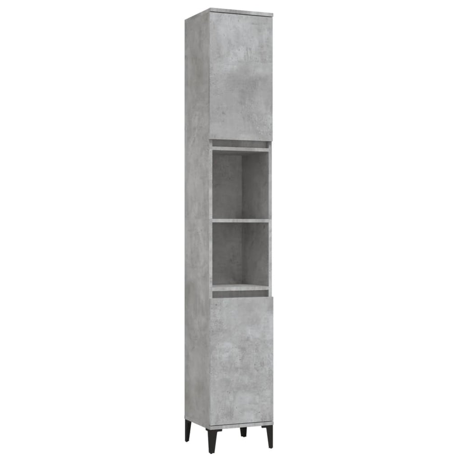 Badkamerkast 30X30X190 Cm Bewerkt Hout Betongrijs