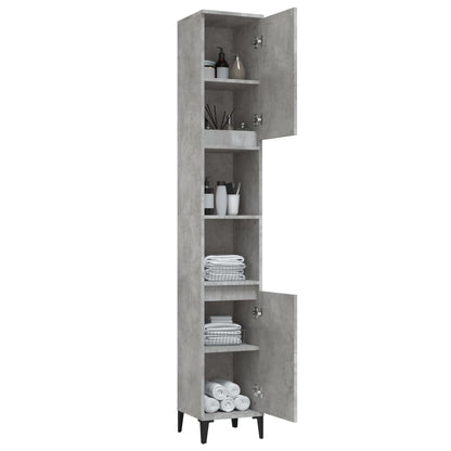 Badkamerkast 30X30X190 Cm Bewerkt Hout Betongrijs