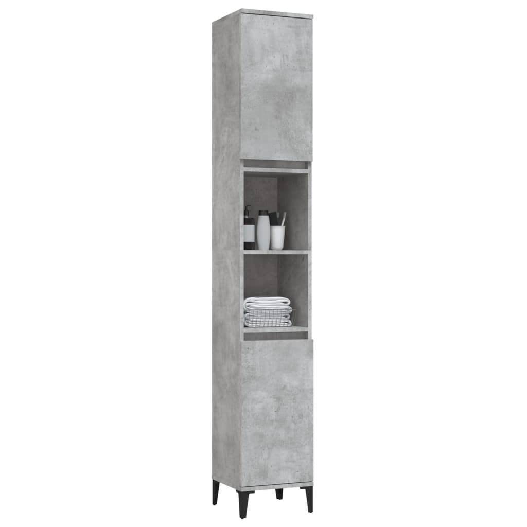 Badkamerkast 30X30X190 Cm Bewerkt Hout Betongrijs