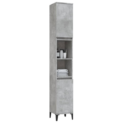 Badkamerkast 30X30X190 Cm Bewerkt Hout Betongrijs