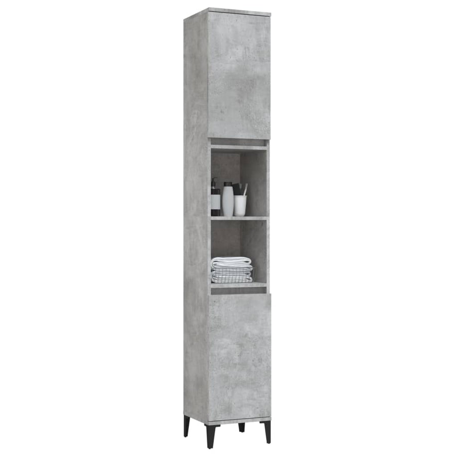 Badkamerkast 30X30X190 Cm Bewerkt Hout Betongrijs