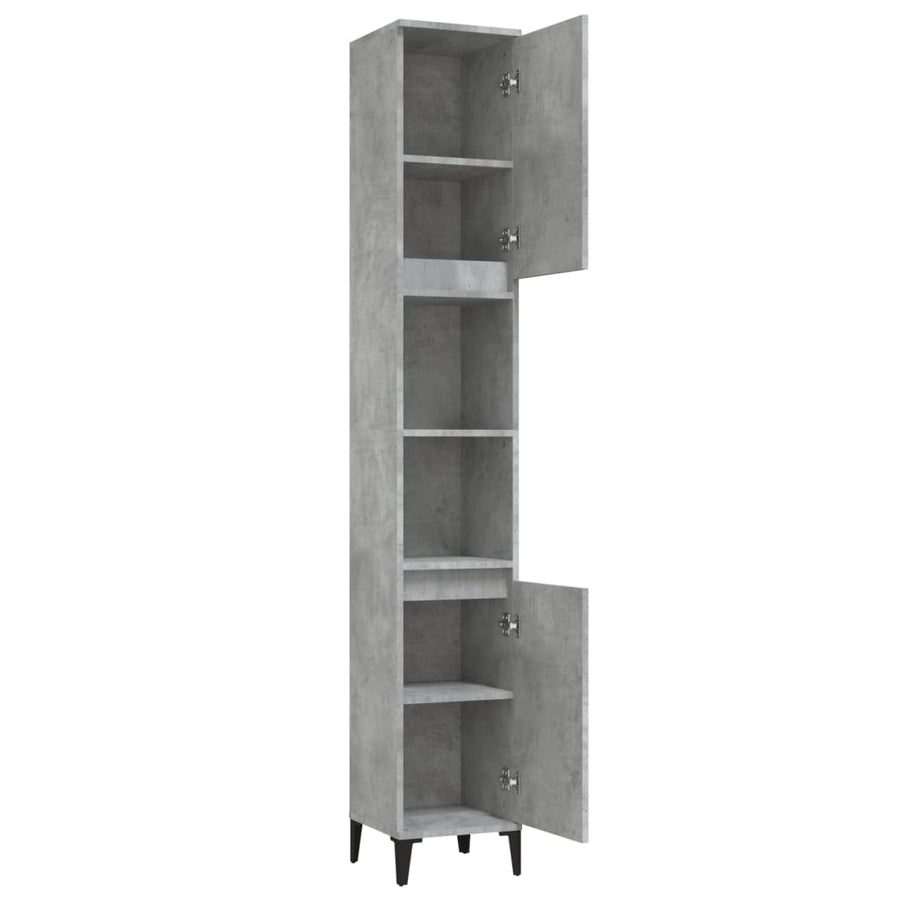 Badkamerkast 30X30X190 Cm Bewerkt Hout Betongrijs