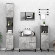 Bathroom cabinet 30x30x190 cm engineered wood concrete grey