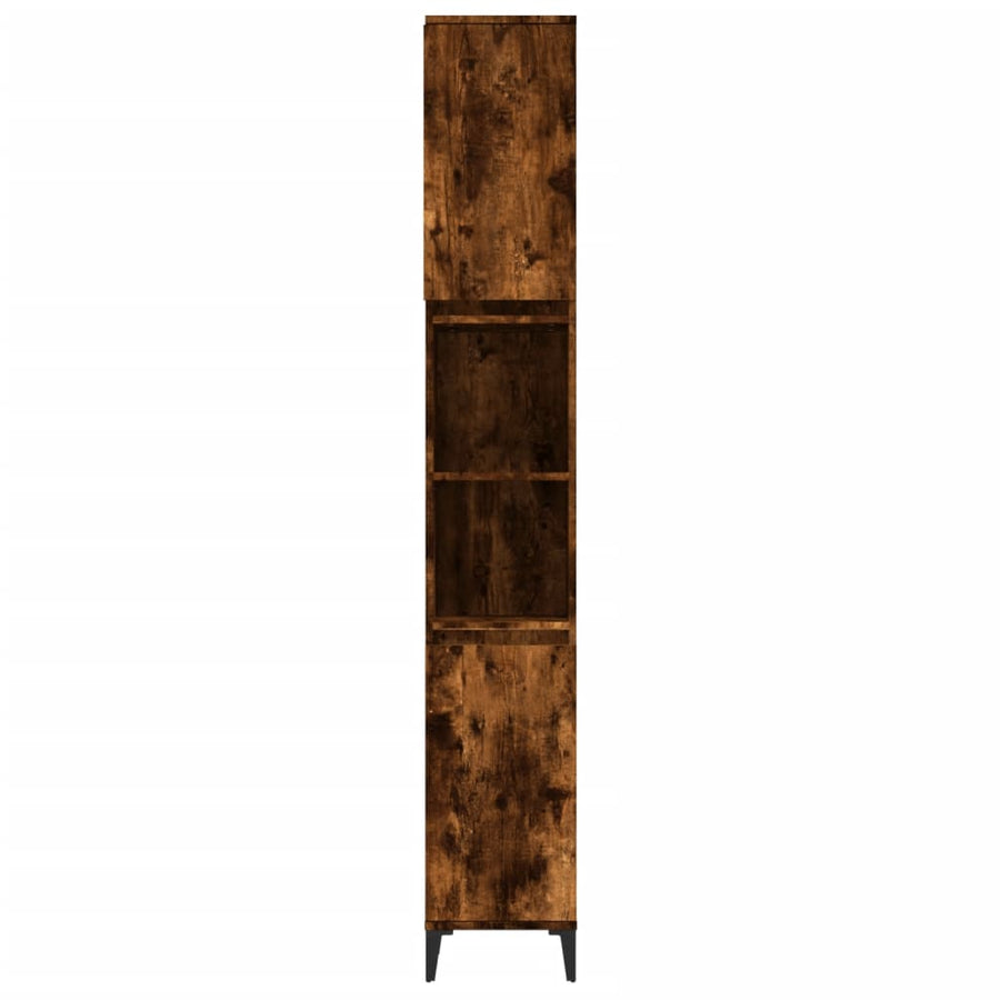 Badkamerkast 30X30X190 Cm Bewerkt Hout Gerookt Eikenkleurig