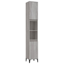 Badkamerkast 30X30X190 Cm Bewerkt Hout Grijs Sonoma Eikenkleur