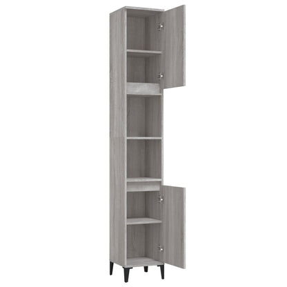 Badkamerkast 30X30X190 Cm Bewerkt Hout Grijs Sonoma Eikenkleur