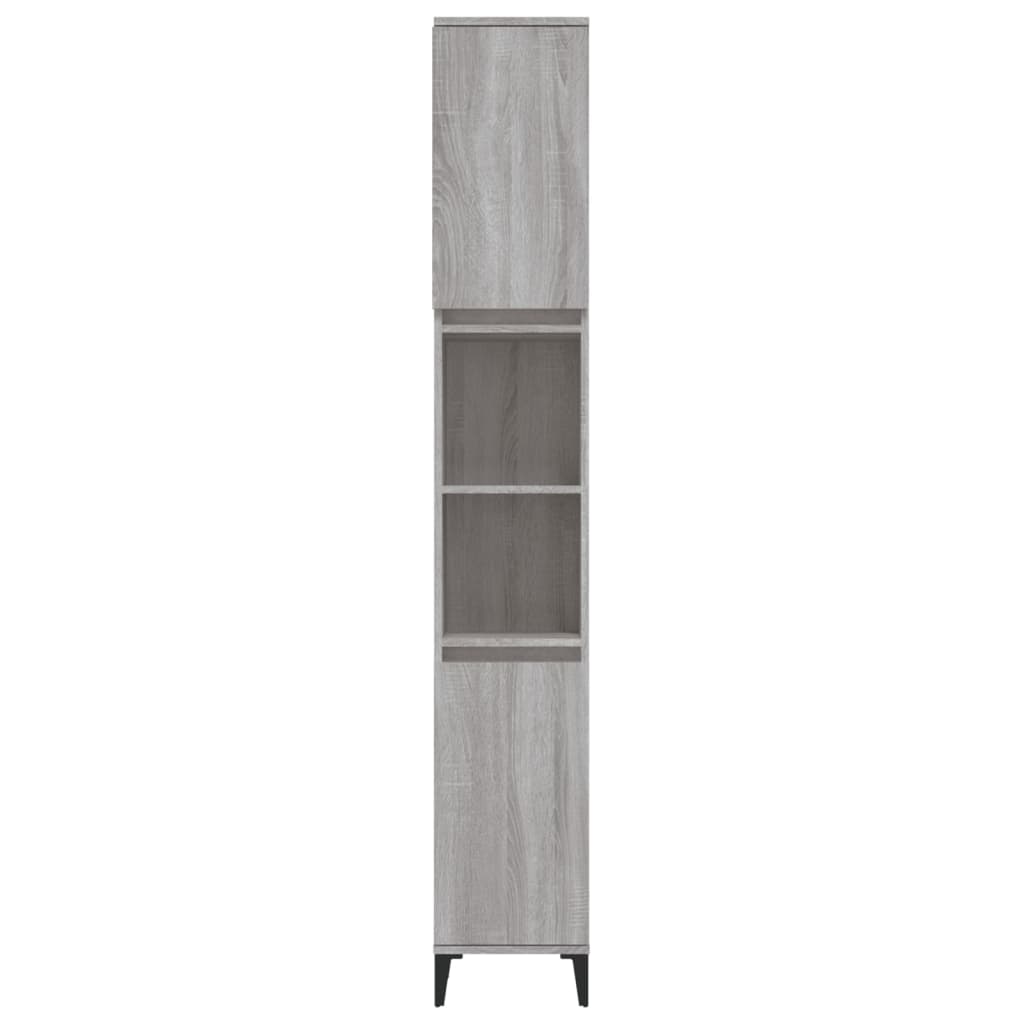 Badkamerkast 30X30X190 Cm Bewerkt Hout Grijs Sonoma Eikenkleur