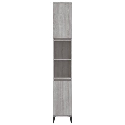 Badkamerkast 30X30X190 Cm Bewerkt Hout Grijs Sonoma Eikenkleur