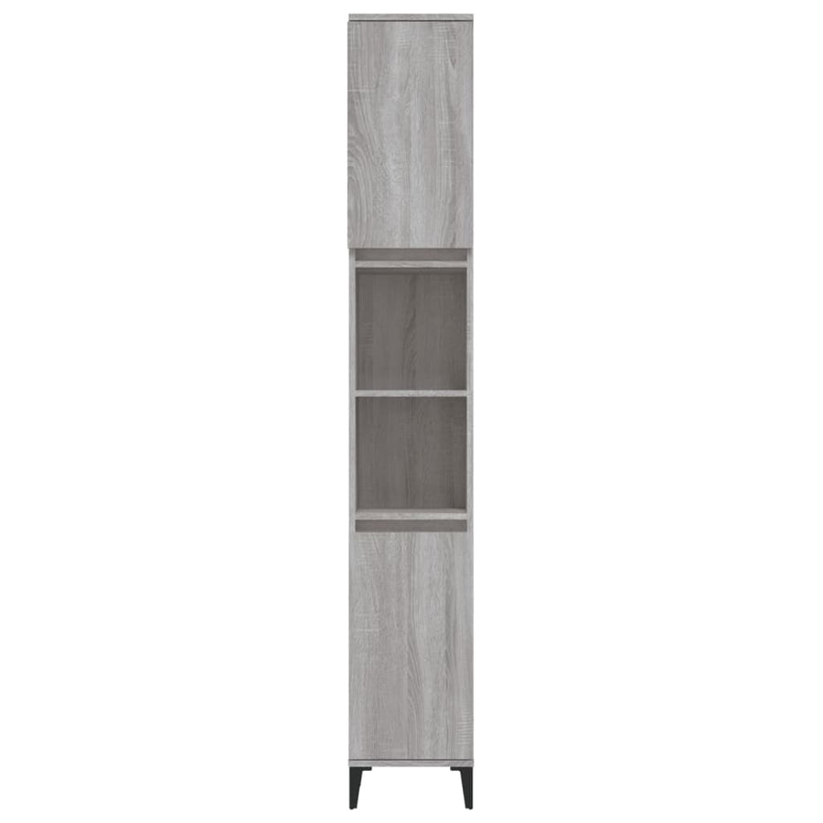 Badkamerkast 30X30X190 Cm Bewerkt Hout Grijs Sonoma Eikenkleur