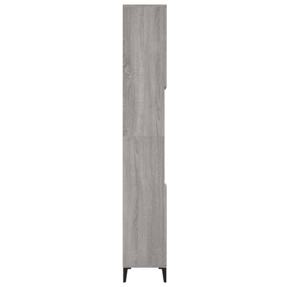 Badkamerkast 30X30X190 Cm Bewerkt Hout Grijs Sonoma Eikenkleur