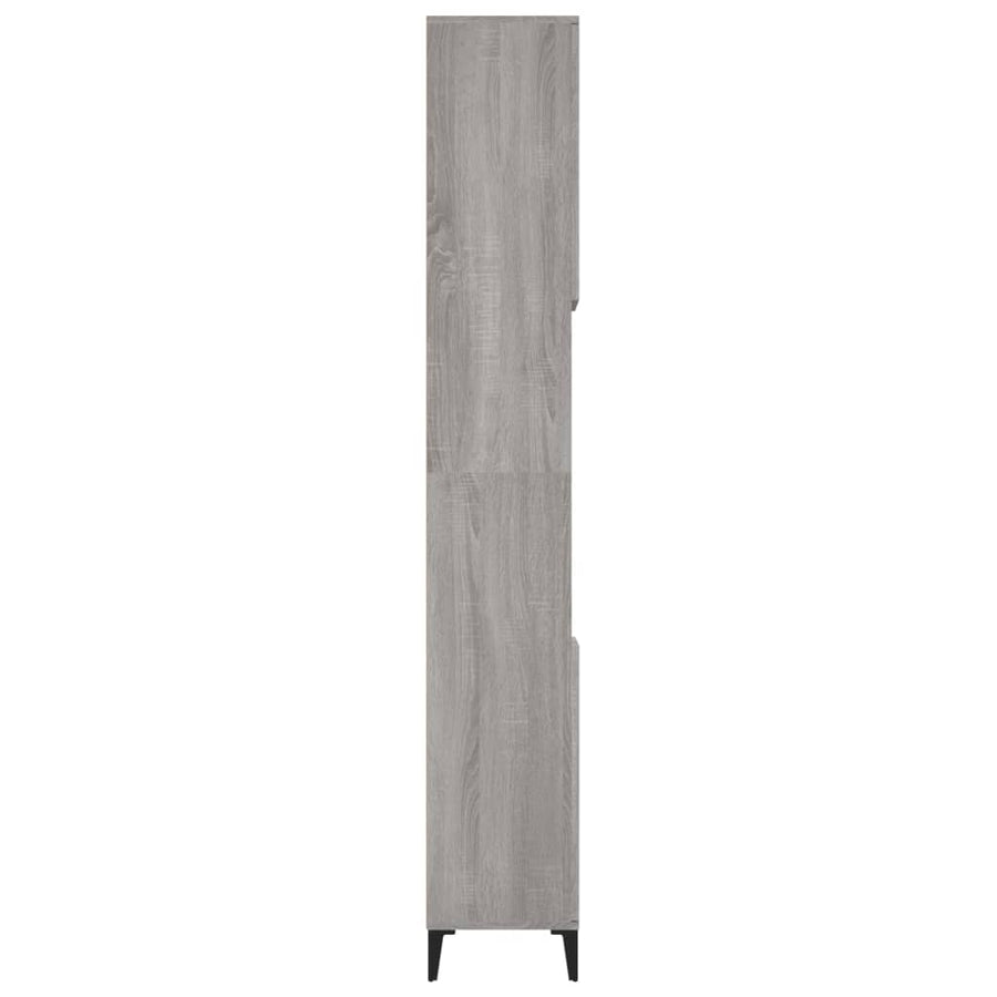 Badkamerkast 30X30X190 Cm Bewerkt Hout Grijs Sonoma Eikenkleur