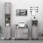 Bathroom cabinet 30x30x190 cm engineered wood grey Sonoma oak colour