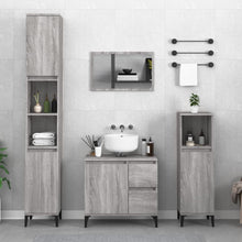 Badkamerkast 30X30X190 Cm Bewerkt Hout Grijs Sonoma Eikenkleur