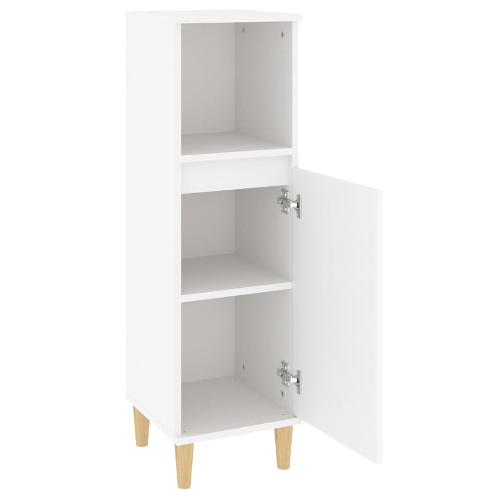 Badkamerkast 30X30X100 Cm Bewerkt Hout Wit