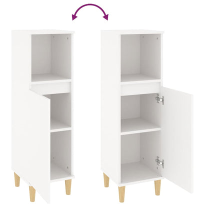 Badkamerkast 30X30X100 Cm Bewerkt Hout Wit