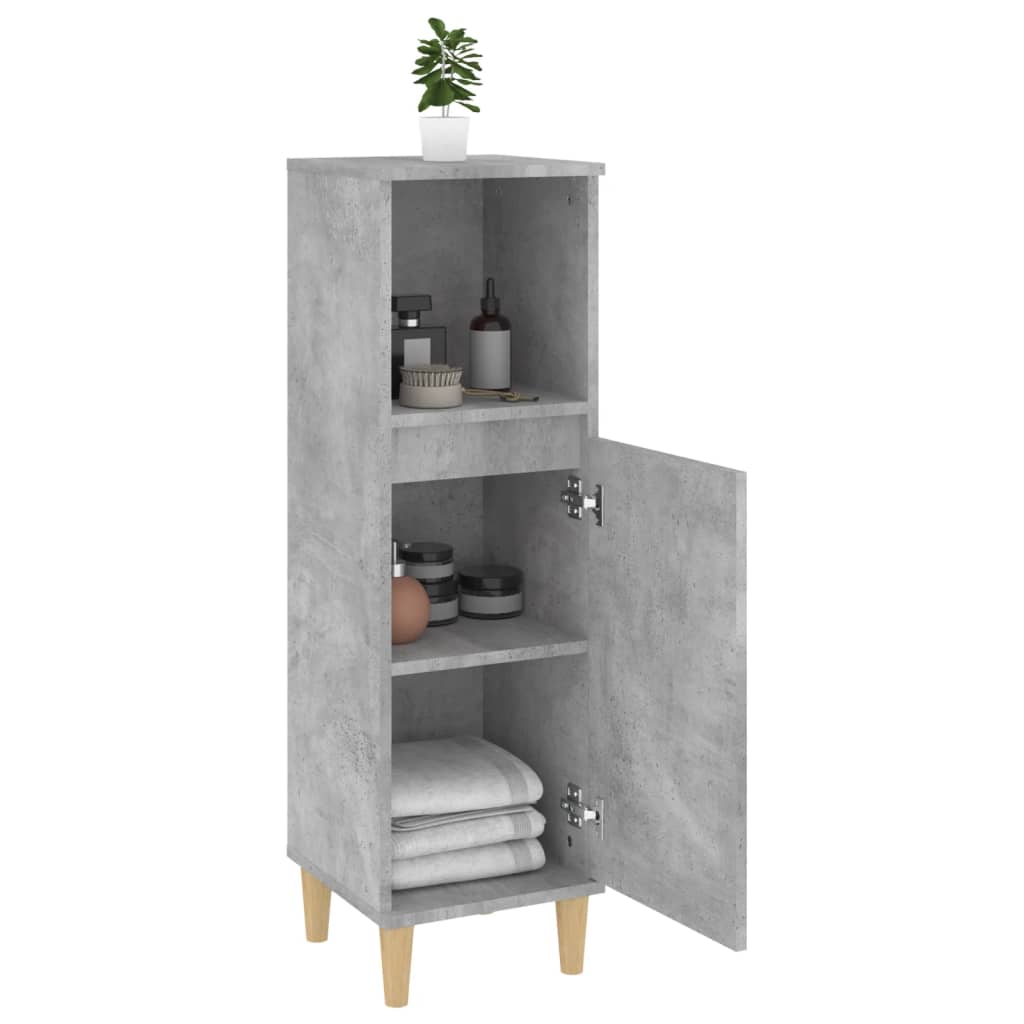 Badkamerkast 30X30X100 Cm Bewerkt Hout Betongrijs