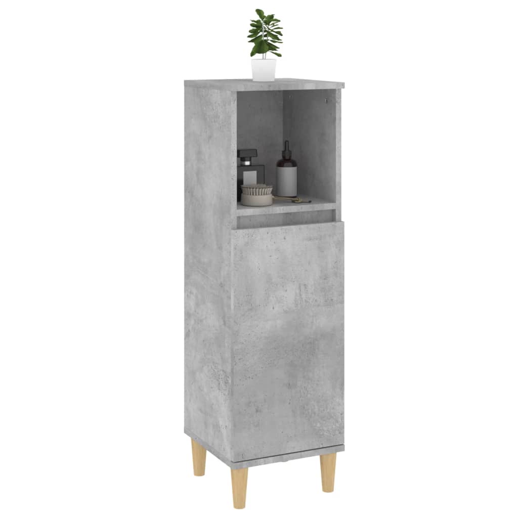 Badkamerkast 30X30X100 Cm Bewerkt Hout Betongrijs