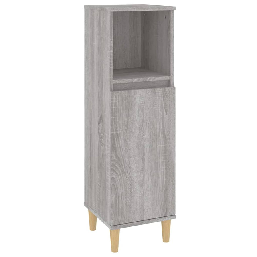Badkamerkast 30X30X100 Cm Bewerkt Hout Grijs Sonoma Eikenkleur