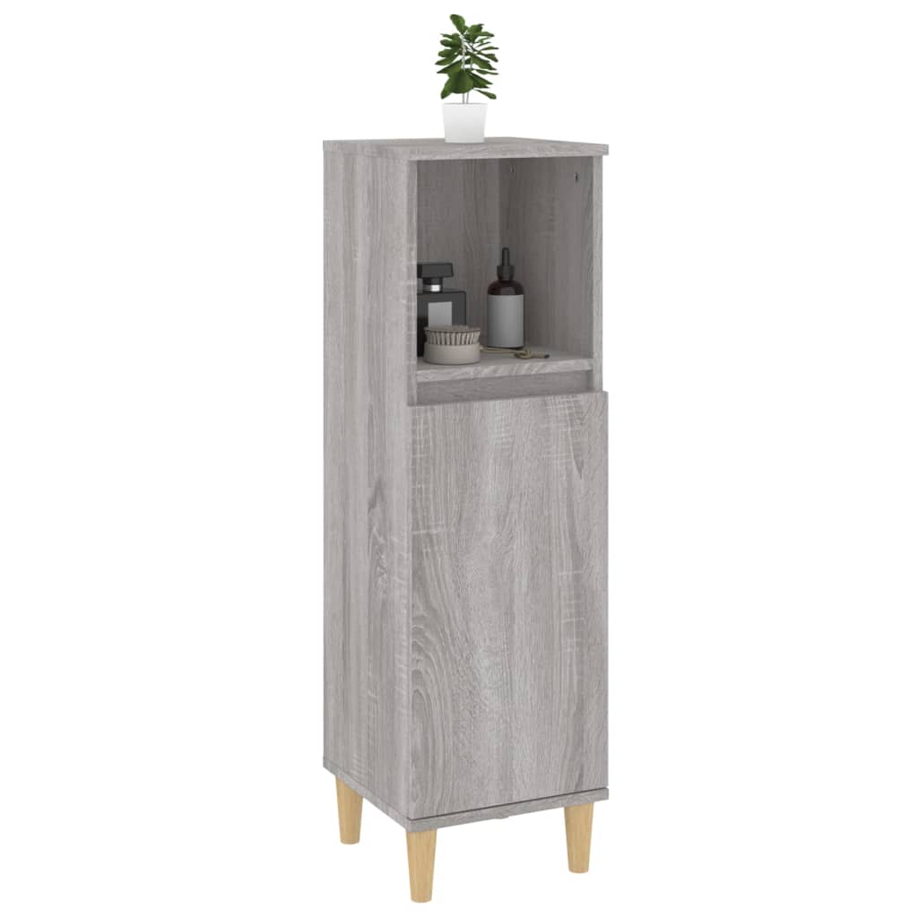 Badkamerkast 30X30X100 Cm Bewerkt Hout Grijs Sonoma Eikenkleur