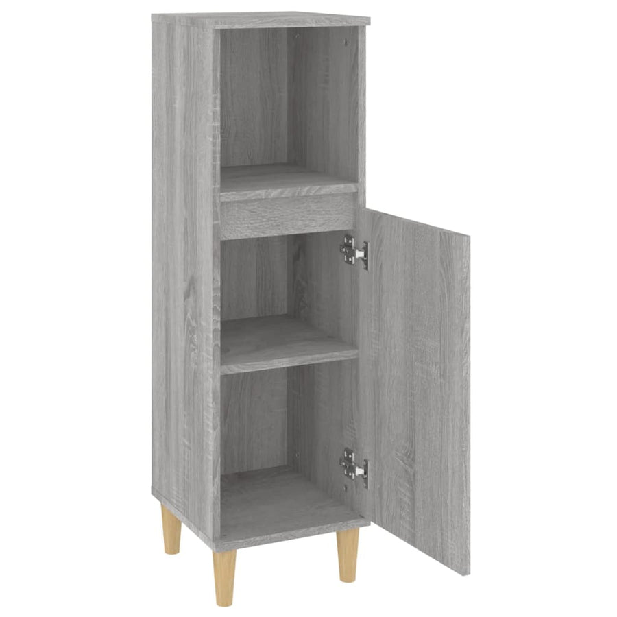 Badkamerkast 30X30X100 Cm Bewerkt Hout Grijs Sonoma Eikenkleur