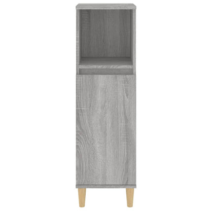 Badkamerkast 30X30X100 Cm Bewerkt Hout Grijs Sonoma Eikenkleur