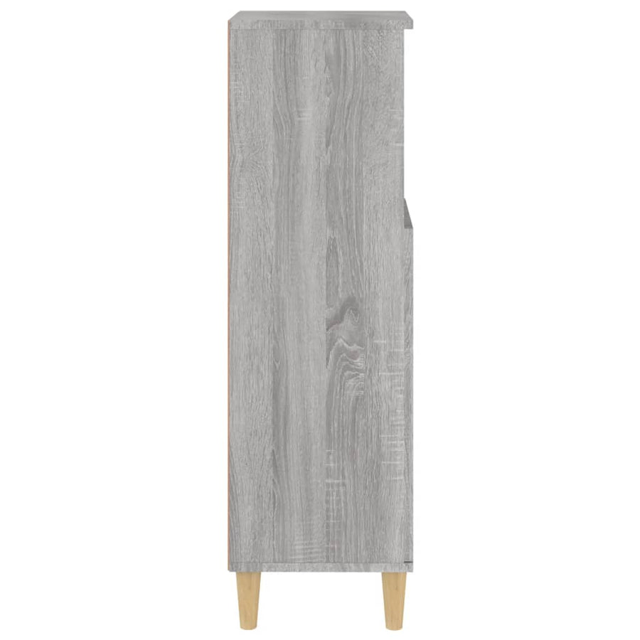 Badkamerkast 30X30X100 Cm Bewerkt Hout Grijs Sonoma Eikenkleur