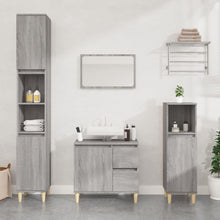 Badkamerkast 30X30X100 Cm Bewerkt Hout Grijs Sonoma Eikenkleur