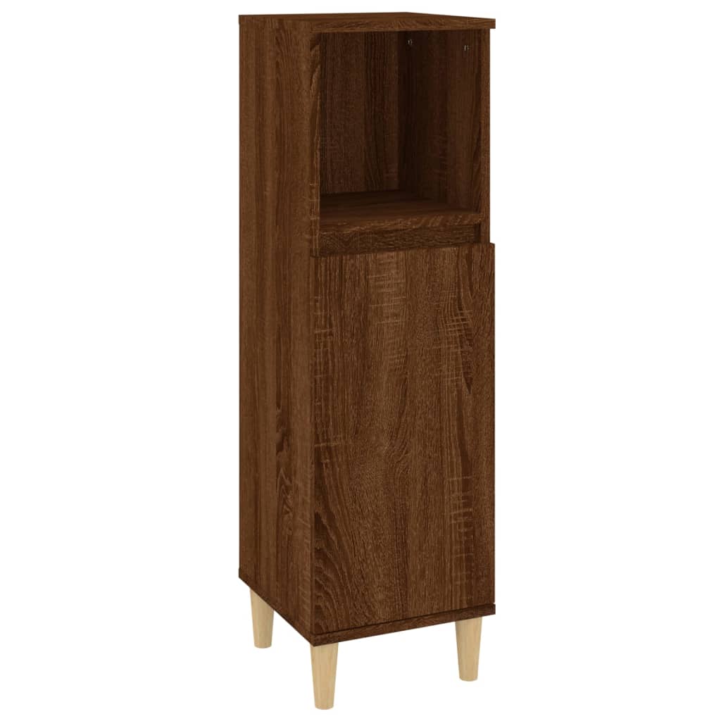 Badkamerkast 30X30X100 Cm Bewerkt Hout Bruin Eikenkleur
