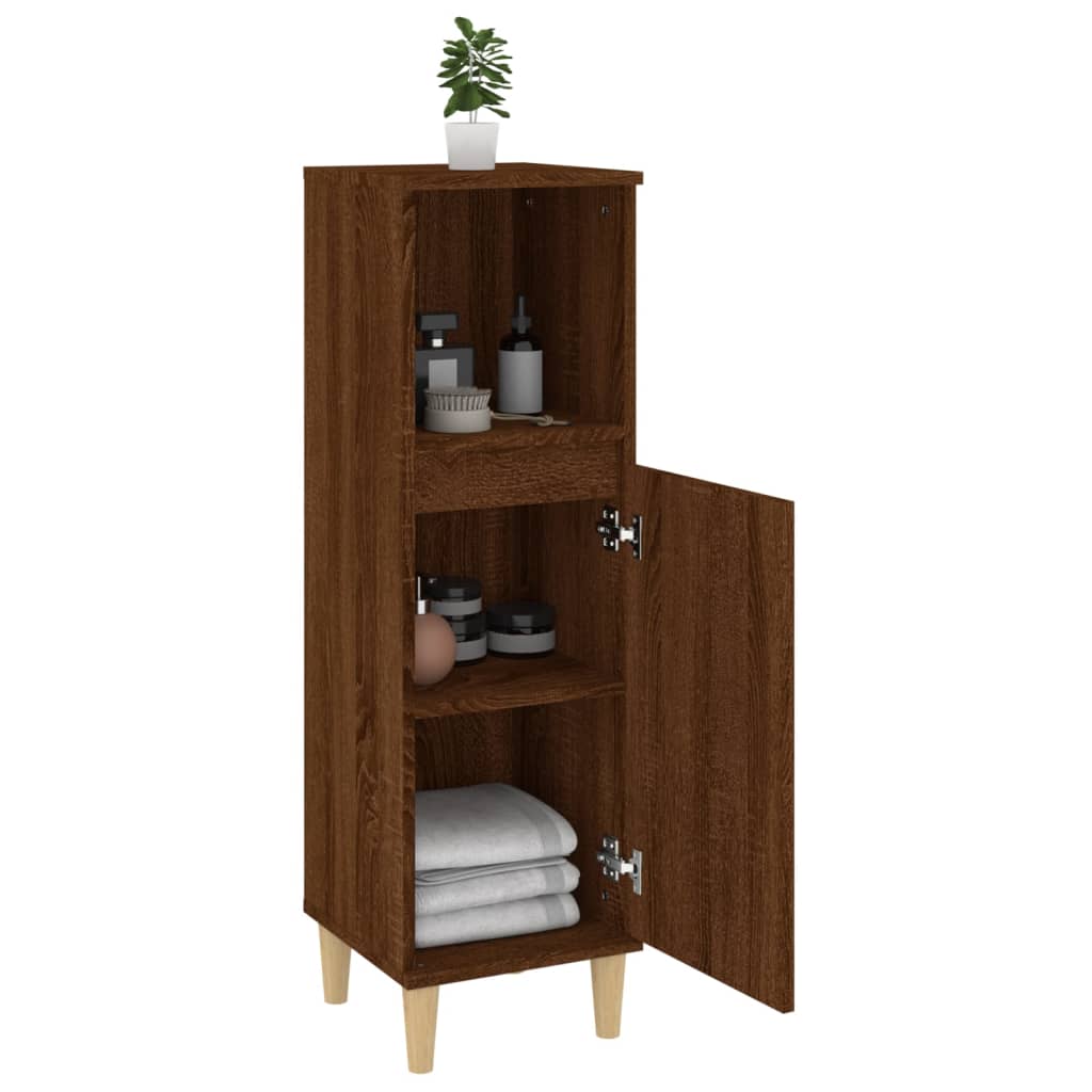 Badkamerkast 30X30X100 Cm Bewerkt Hout Bruin Eikenkleur