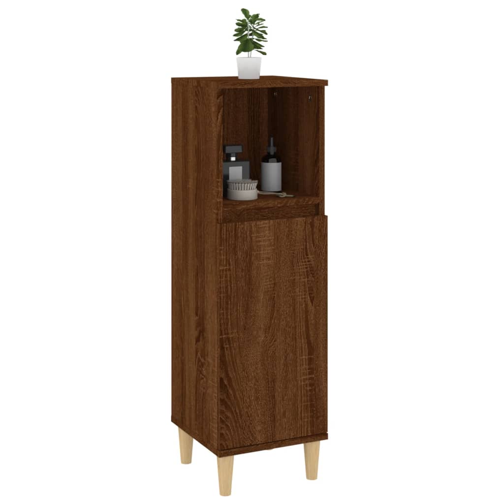 Badkamerkast 30X30X100 Cm Bewerkt Hout Bruin Eikenkleur