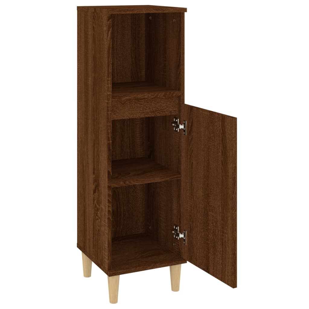 Badkamerkast 30X30X100 Cm Bewerkt Hout Bruin Eikenkleur