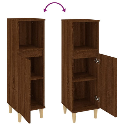 Badkamerkast 30X30X100 Cm Bewerkt Hout Bruin Eikenkleur