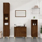 Badkamerkast 30x30x100 cm bewerkt hout bruin