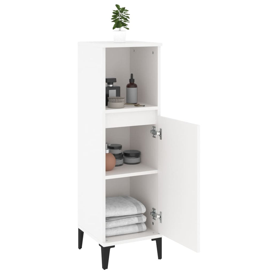 Badkamerkast 30X30X100 Cm Bewerkt Hout Wit