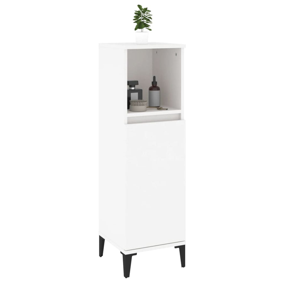 Badkamerkast 30X30X100 Cm Bewerkt Hout Wit