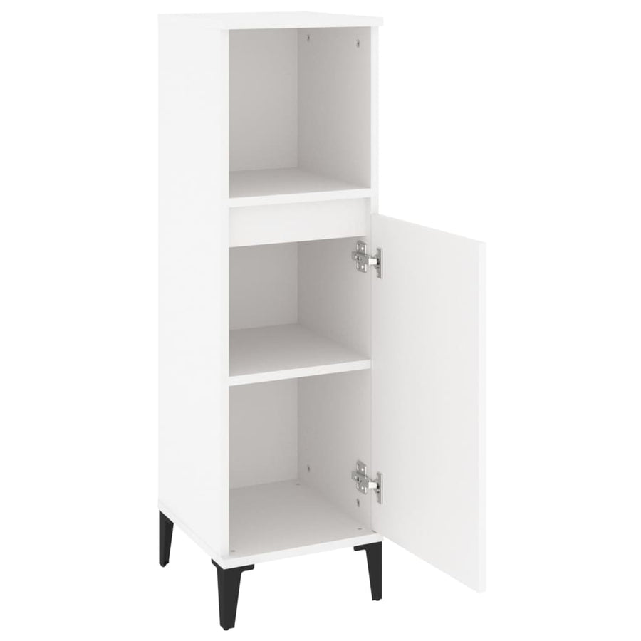 Badkamerkast 30X30X100 Cm Bewerkt Hout Wit