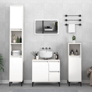 Bathroom Cabinet 30x30x100 cm Engineered Wood White