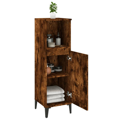 Badkamerkast 30X30X100 Cm Bewerkt Hout Gerookt Eikenkleurig