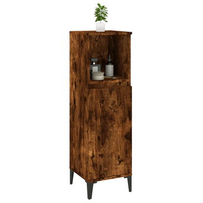 Badkamerkast 30X30X100 Cm Bewerkt Hout Gerookt Eikenkleurig