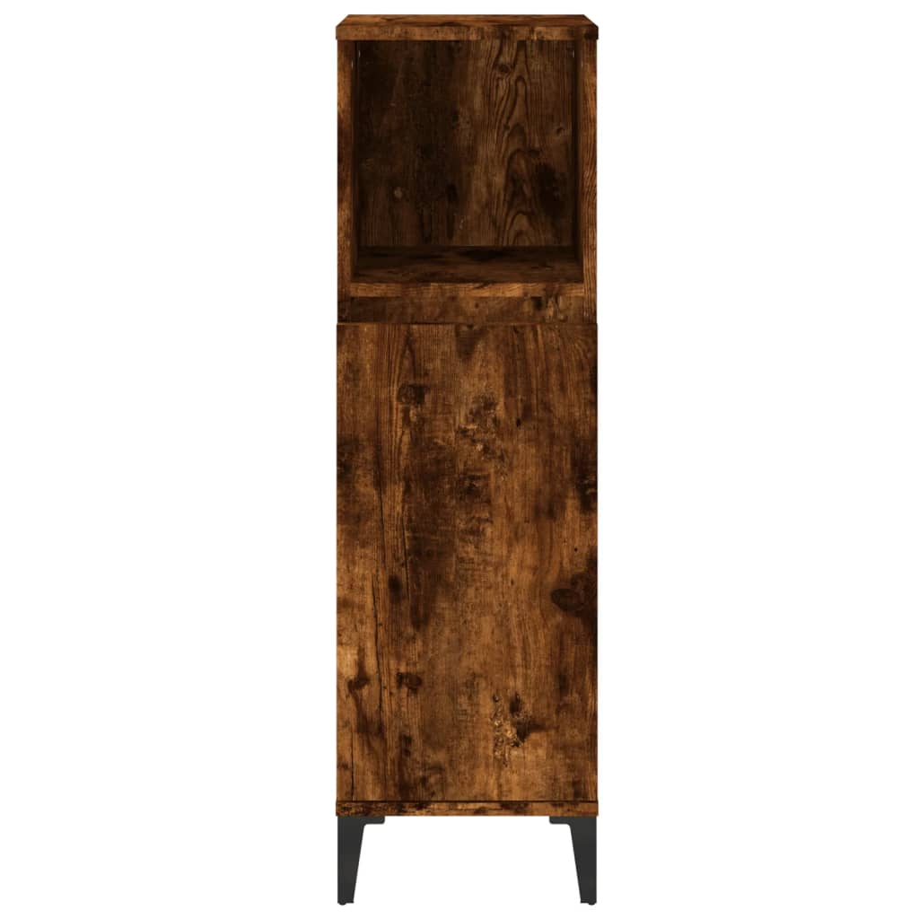 Badkamerkast 30X30X100 Cm Bewerkt Hout Gerookt Eikenkleurig