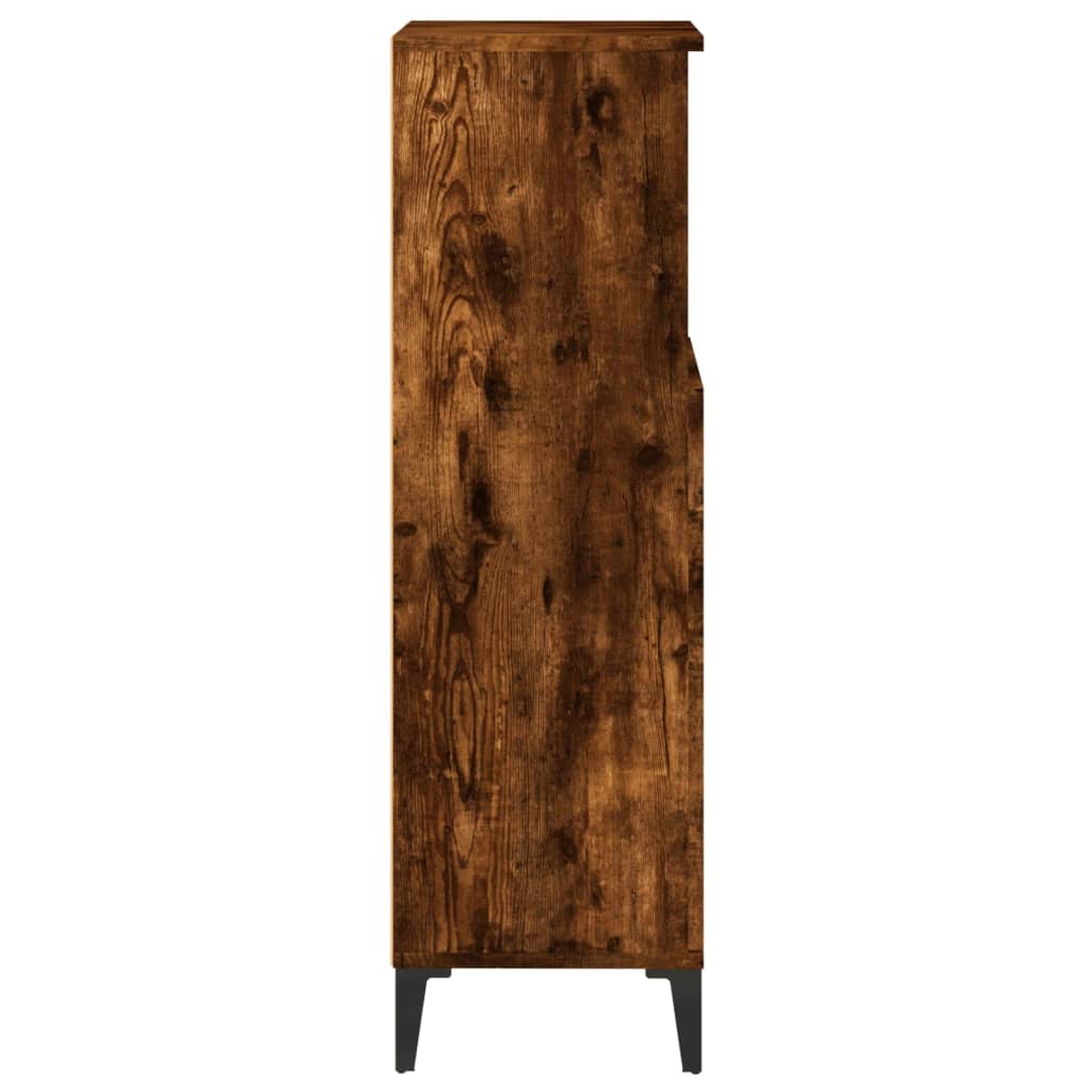 Badkamerkast 30X30X100 Cm Bewerkt Hout Gerookt Eikenkleurig