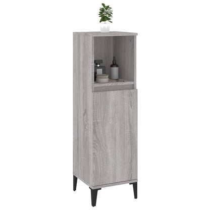 Badkamerkast 30X30X100 Cm Bewerkt Hout Grijs Sonoma Eikenkleur