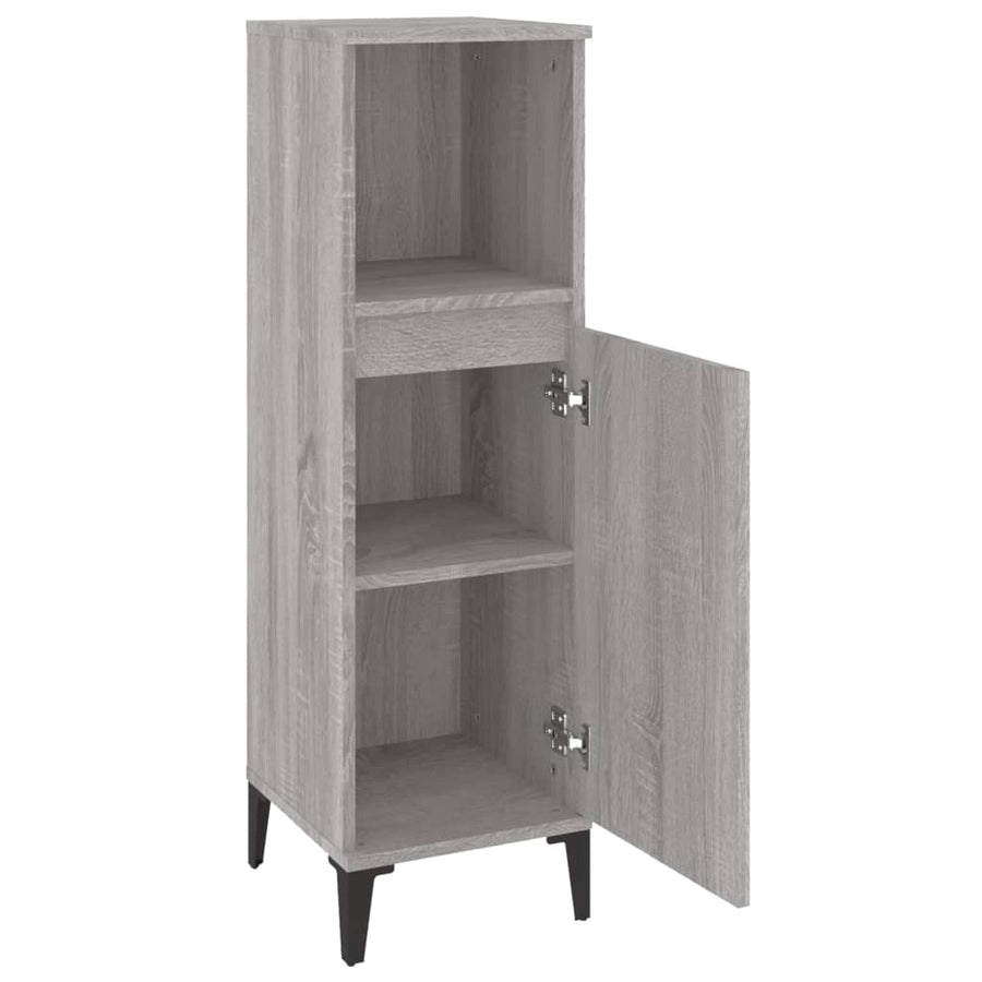 Badkamerkast 30X30X100 Cm Bewerkt Hout Grijs Sonoma Eikenkleur