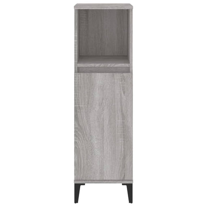 Badkamerkast 30X30X100 Cm Bewerkt Hout Grijs Sonoma Eikenkleur