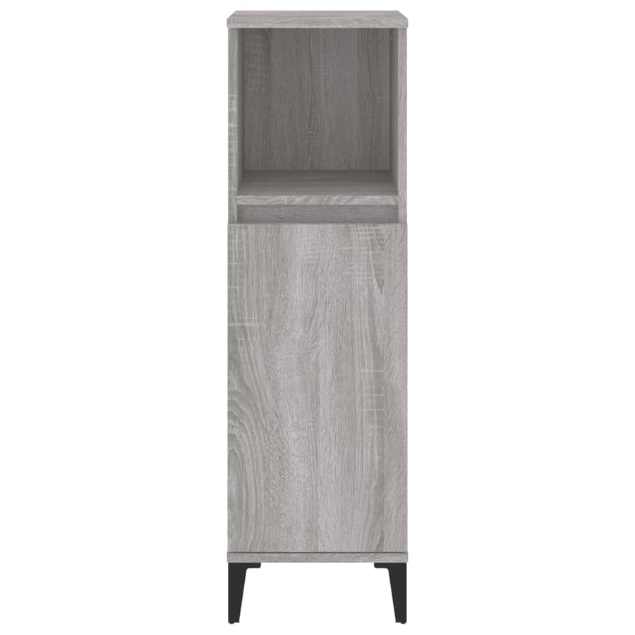 Badkamerkast 30X30X100 Cm Bewerkt Hout Grijs Sonoma Eikenkleur