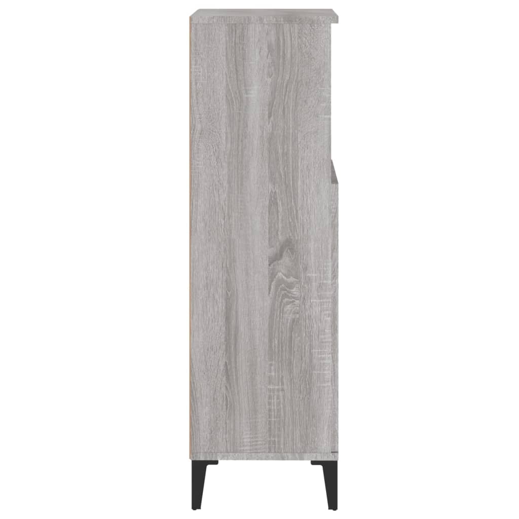 Badkamerkast 30X30X100 Cm Bewerkt Hout Grijs Sonoma Eikenkleur