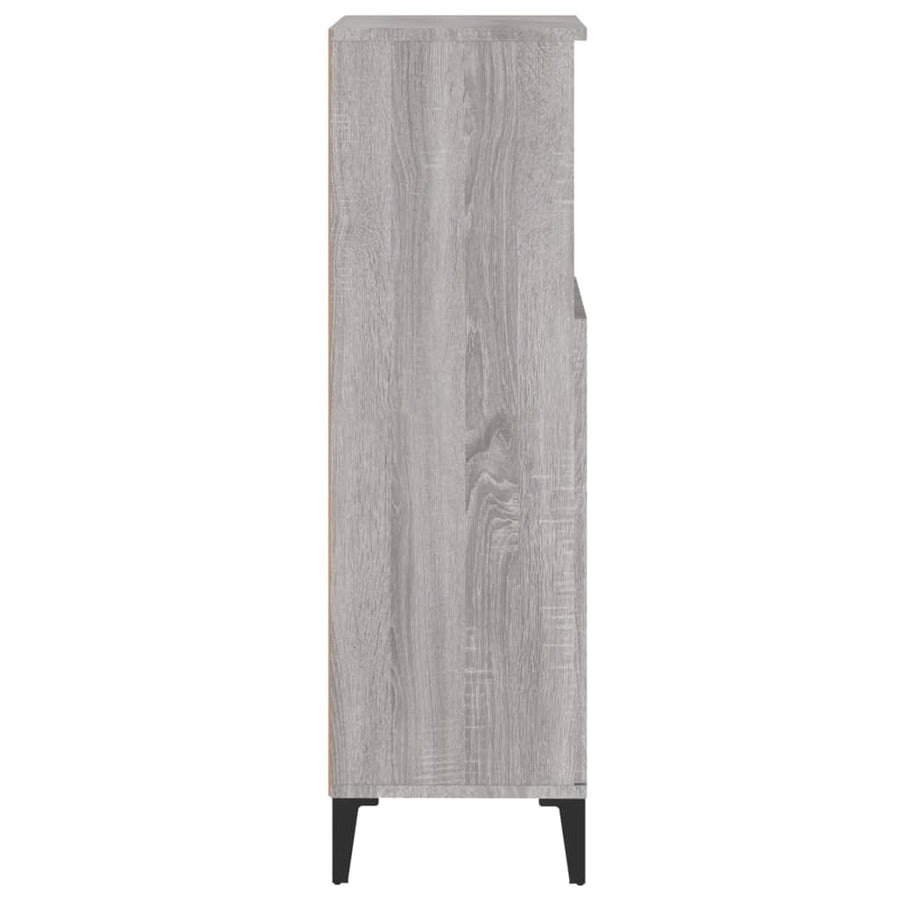 Badkamerkast 30X30X100 Cm Bewerkt Hout Grijs Sonoma Eikenkleur
